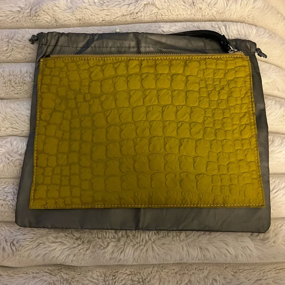 Tous Yellow Embossed Clutch✨